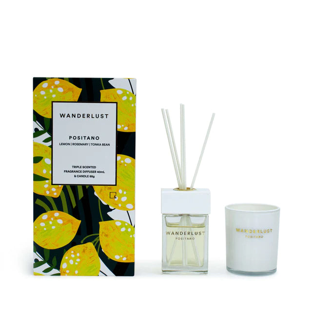 Wanderlust Candle & Diffuser Gift Pack 2 Piece Positano The Gymea