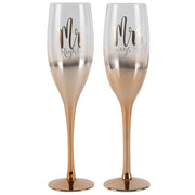 Mr & Mrs Rose Gold Ombre Champagne Set 150ml