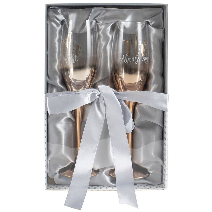 Mr & Mrs Rose Gold Ombre Champagne Set 150ml