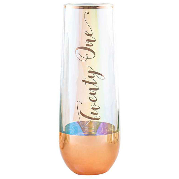 21 Glass Ombre Rose Gold Stemless Champagne 16cm 180ml