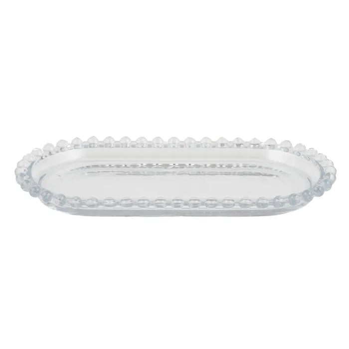 Maya Glass Oval Platter 25x13x2cm Clear