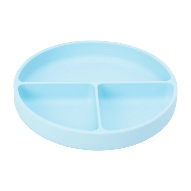Silicone Suction Divided Plate Blue
