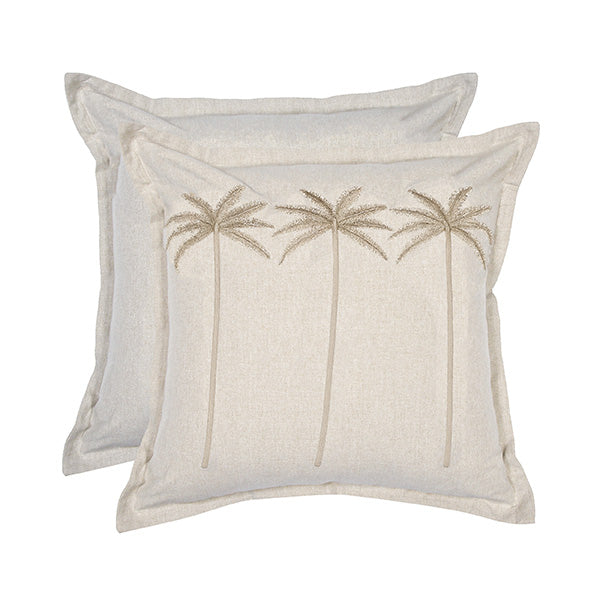 Palm Eco Embroided Cush 50x50cm Taupe