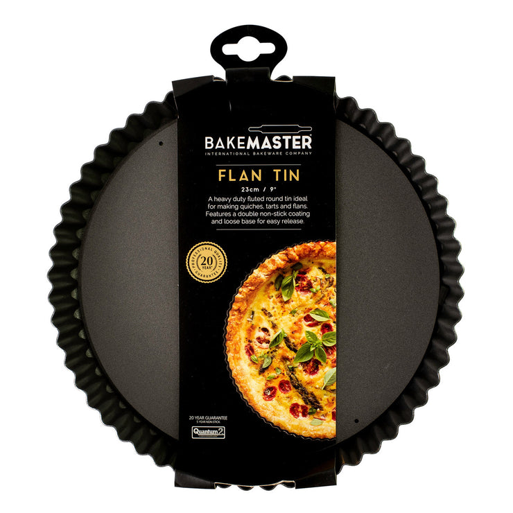 Bakemaster Loose Base Round Flan/Quiche Pan, 23 x 3.5cm - Non-stick
