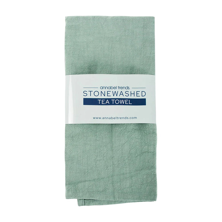 Stonewashed Tea Towel Sage 50 x 70cm