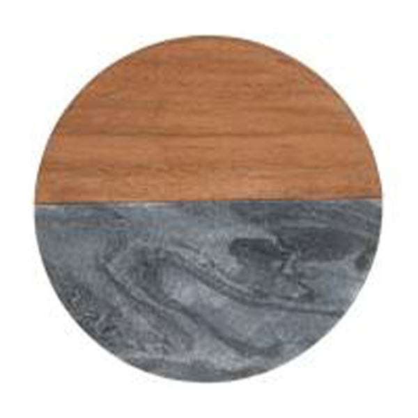 Coaster Collective Round Marble & Acacia Coaster 10cm Charcoal