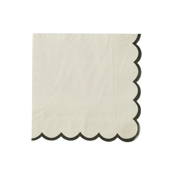 Halcyon 20pk 3 Ply 33cm Napkin Ivory/Black