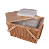 4 Person Pine Wood Table Top Insulated Picnic Basket - Flora