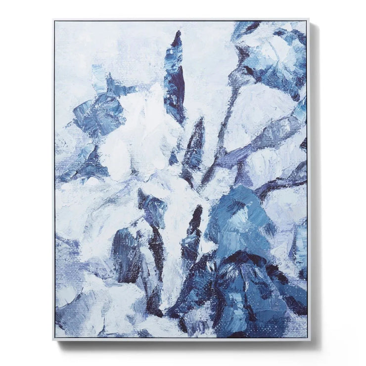 Snowy Blue Canvas Wall Art Blue/Silver 80x4.5x100cm