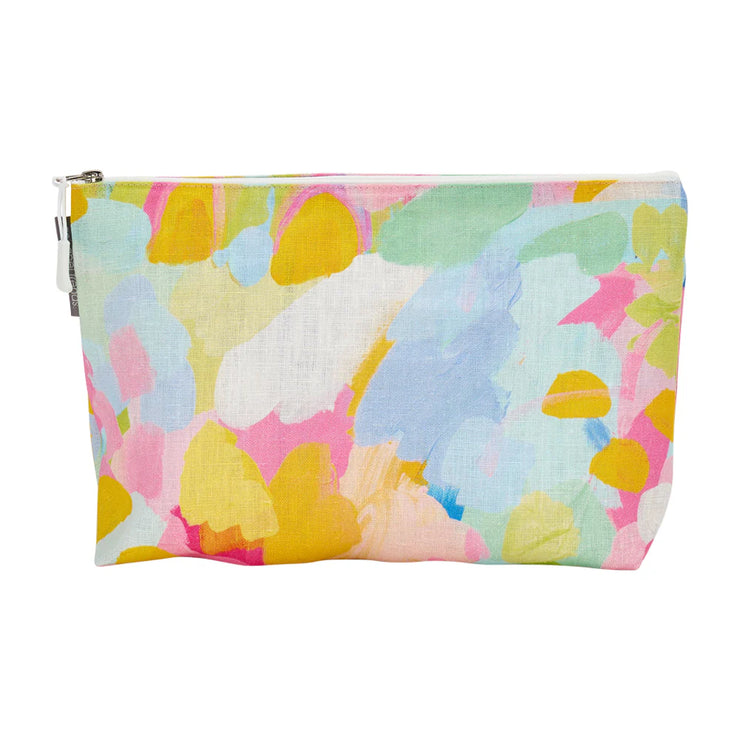 Cosmetic Bag - Linen - Large - Good Vibes