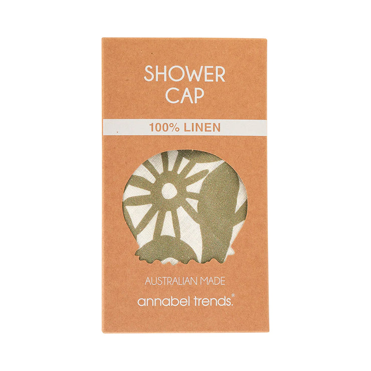 Shower Cap - Linen - Abstract Gum