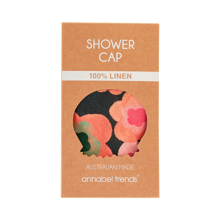 Shower Cap - Linen - Midnight Blooms