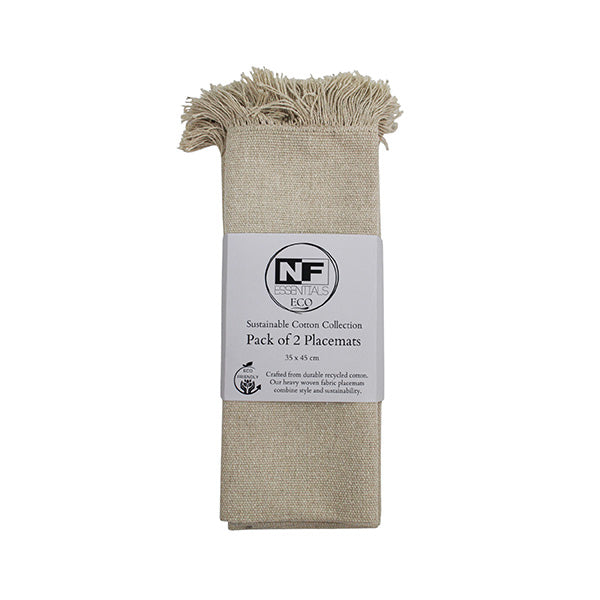 Calma Organic Placemat 35 x 45 cm Taupe Set 2