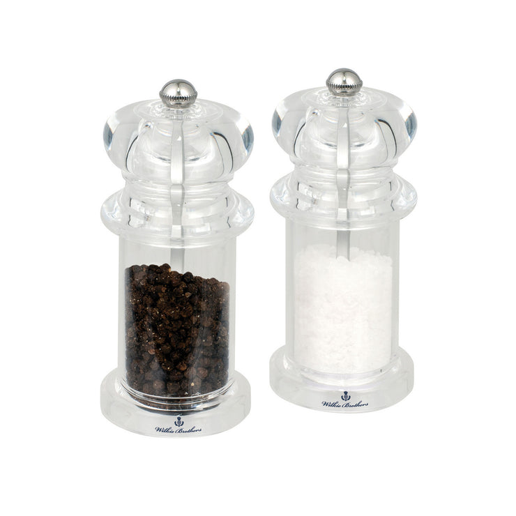 Salt & Pepper Mill Set Acrylic and Stainless Steel - 14cm