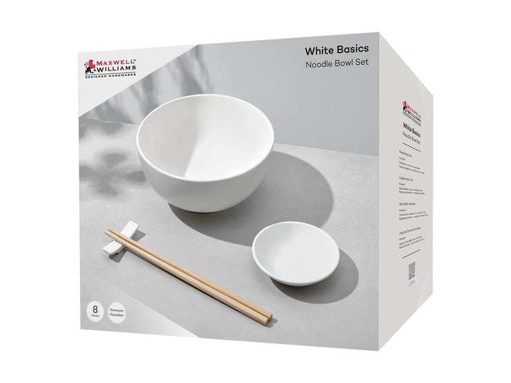 MW White Basics Noodle Bowl Set 8pc Gift Boxed
