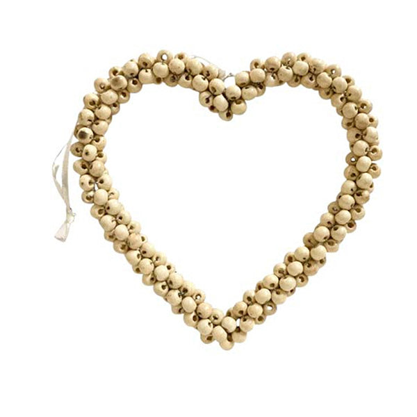 Bead Heart Hanger Ivory