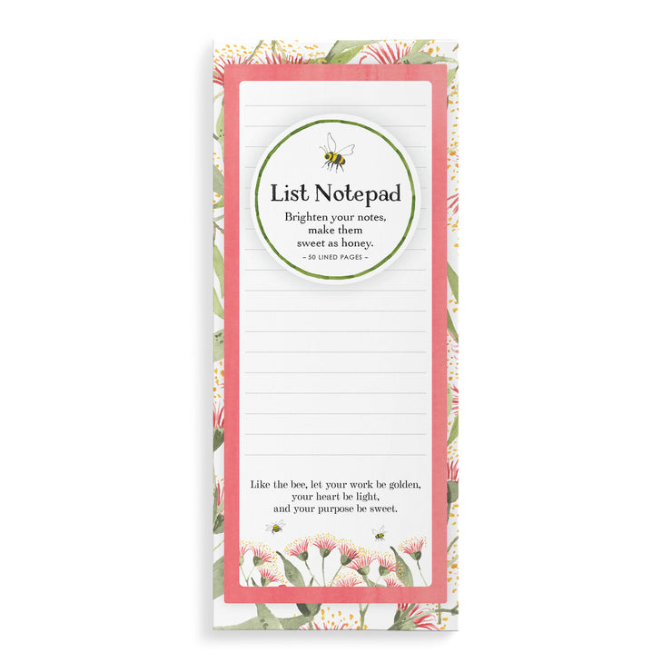 Bee List Notepad - Flowering Gums