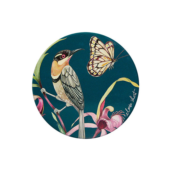 Eloise Short Lyric Ceramic Round Coaster Spinebill Honeyeater