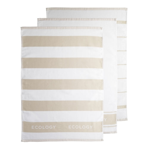 Ecology Fold Set 3 Tea Towel 50x75 Pumice