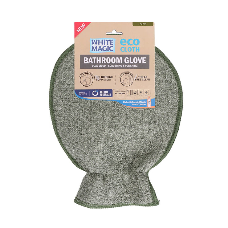 White Magic Eco Cloth Bathroom Glove Olive