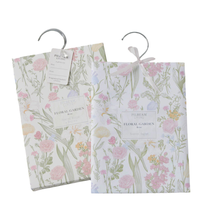 Floral Garden Scented Hanging Sachets Set of 4 – Rose