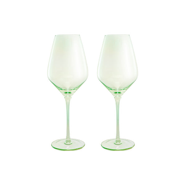 Glamour Wine Glass 480ml Set 2 Green Gift Boxed