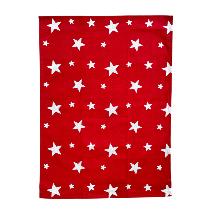 Home Festive Noel Tea Towel Red White Stars