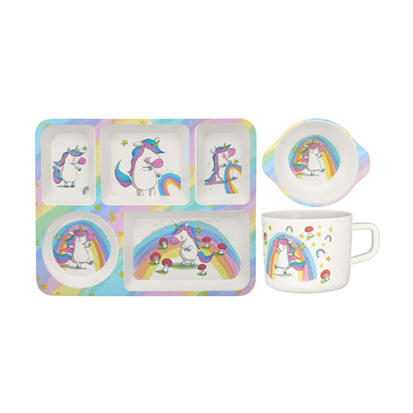 Jedda Robaard Magical Tales Melamine 3pc Dinner Set Unicorn Gift Boxed