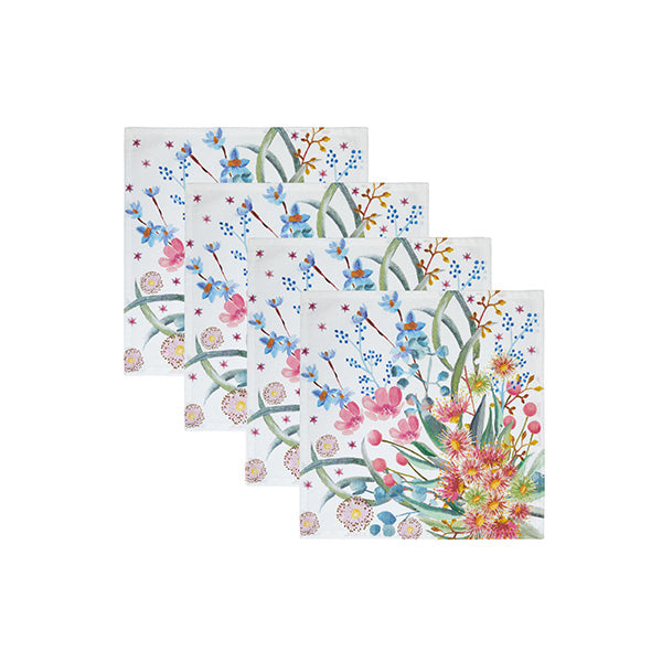 Royal Botanic Gardens Eucalyptus Bloom Cotton Napkin set 4 45x45cm