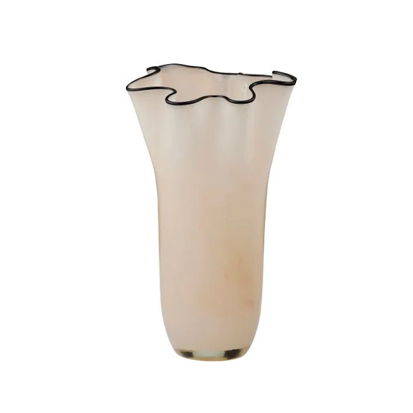 Jarvis Glass Vase 21 x 35cm Ivory/Black
