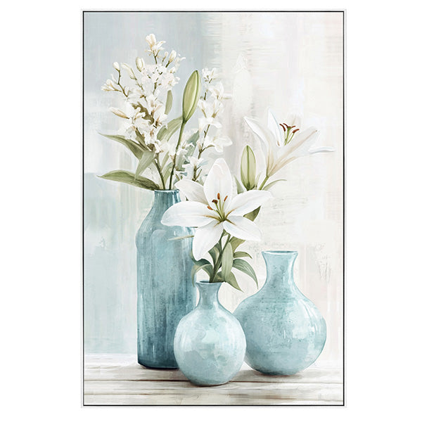 Blue Mood Bloom Painting 63x93cm