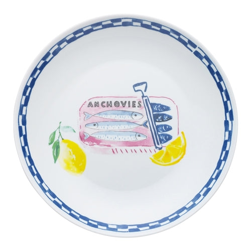 Positano Round  Serving  Plate Anchovies