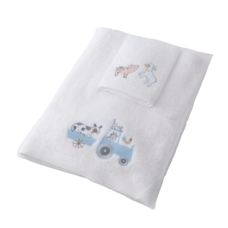 Farm Fun Bath Towel & Face Washer in Organza Bag