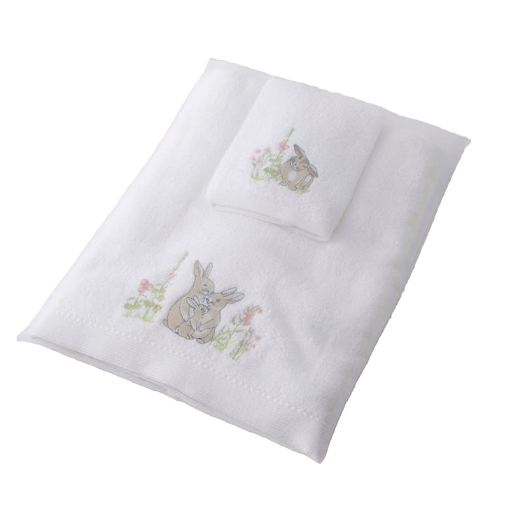 Some Bunny Loves You Bath Towel & Face washer in Organza Bag