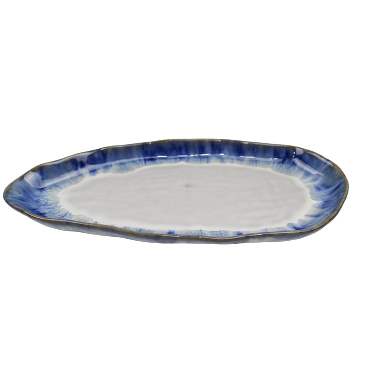 Ceramic Oval Blue Platter 32x15