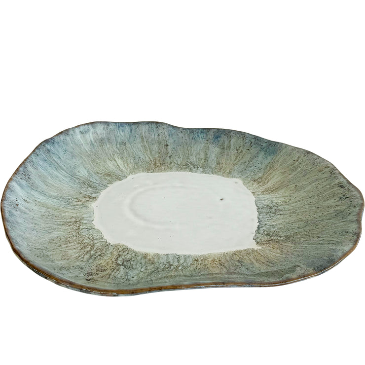 Jade Ceramic Abstract Dish Jade 31x25cm