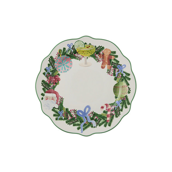 MW Tis The Season Scallop Rim Plate 20cm White Gift Boxed