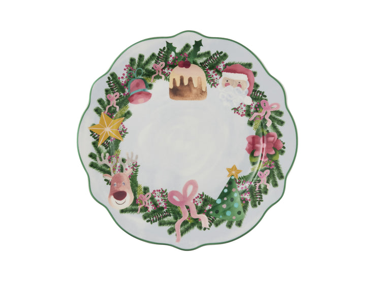 MW Tis The Season Scallop Rim Plate 20cm Light Blue Gift Boxed