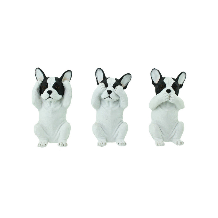 Set Frenchie Ornament 16x11cm White