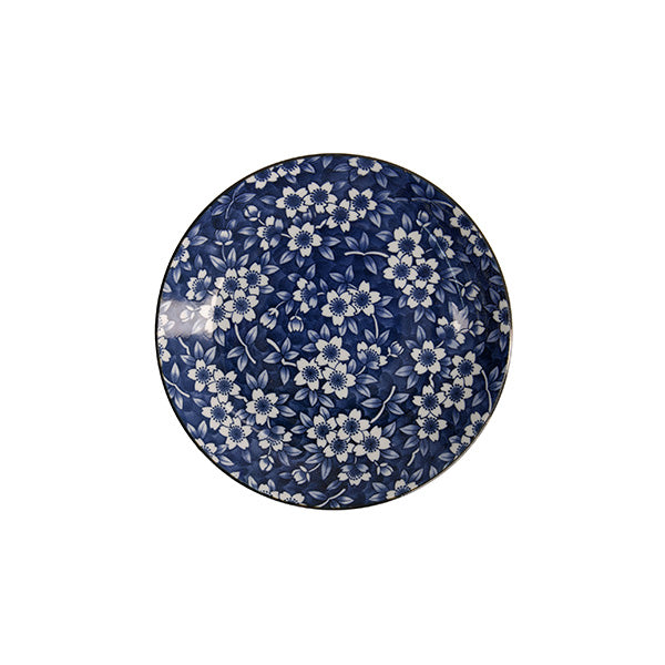 Tokyo Blue Sakura Round Plate 25cm Blue