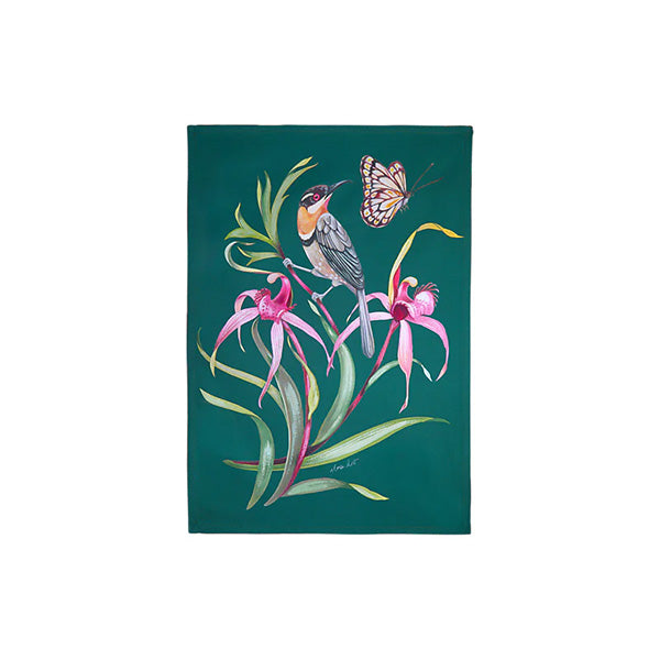 Eloise Short Lyric Tea Towel Spinebill Honeyeater