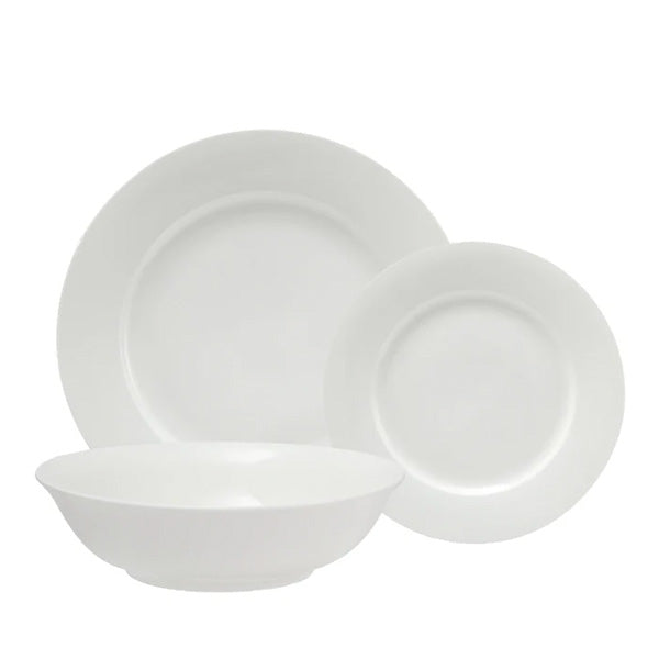 White Basics European Rim Dinner Set 18pc Gift Boxed