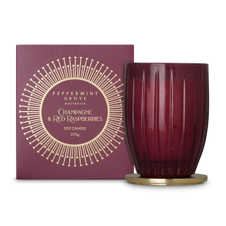 Champagne & Red Raspberries Soy Candle 370g