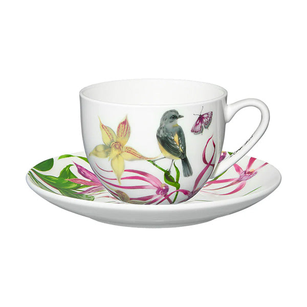 Eloise Short Lyric Cup & Saucer Yellow Robin Gift Boxed