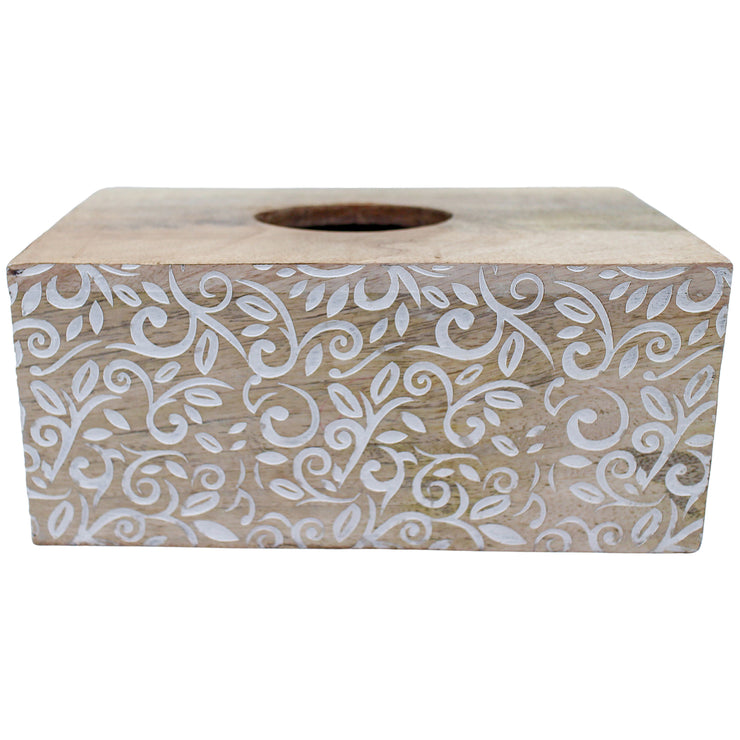 Wood Bloom Tissue Holder 23x13cm