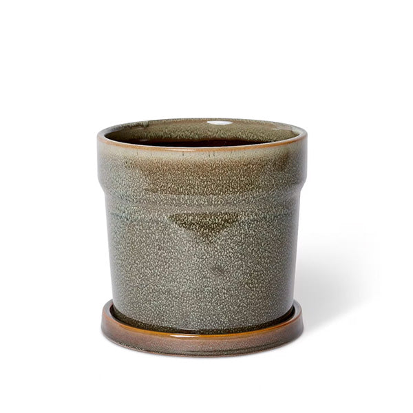 Austin Pot With Saucer Blue Brown 19x19x19cm