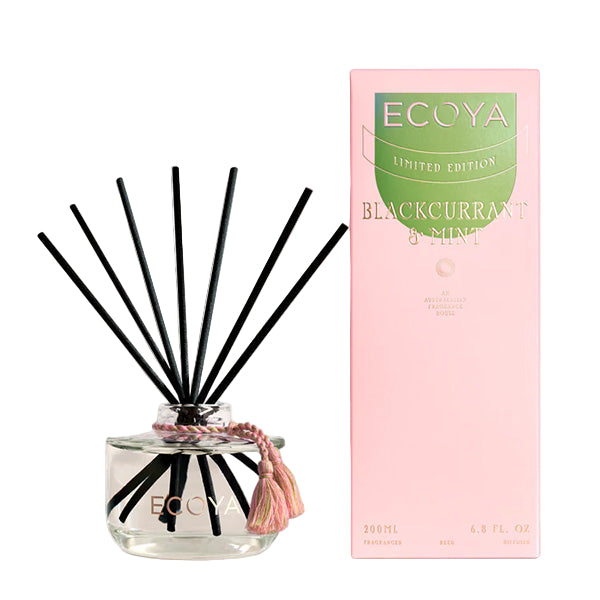 Ecoya High Summer 2026 - 200ml Reed Diffuser - Blackcurrant & Mint