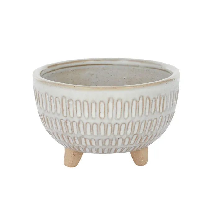 Hietatic Ceramic Footed Bowl 11.5x7cm Natural