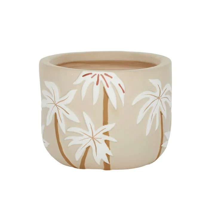 Capri Ceramic Pot 17x13cm Natural White Tan