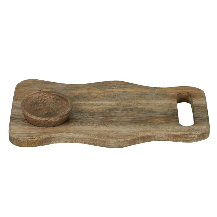 Onde Wood 2pc Paddle / Bowl Set 20x35x4cm